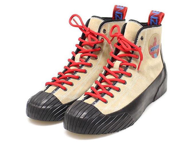 Kenzo Sneakers alte in suede beige Volcano per uomini Marrone - vista 2