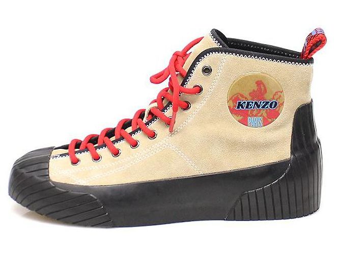 Kenzo Sneakers alte in suede beige Volcano per uomini Marrone - vista 3