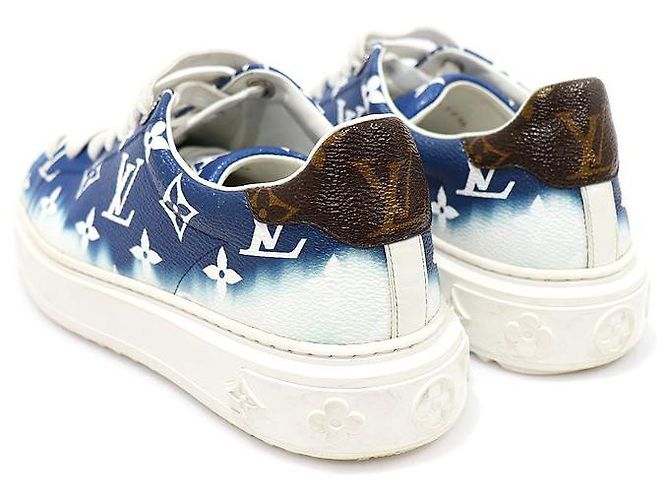 Louis Vuitton Sneakers da Donna Escale in Tela Monogram Blu - vista 5