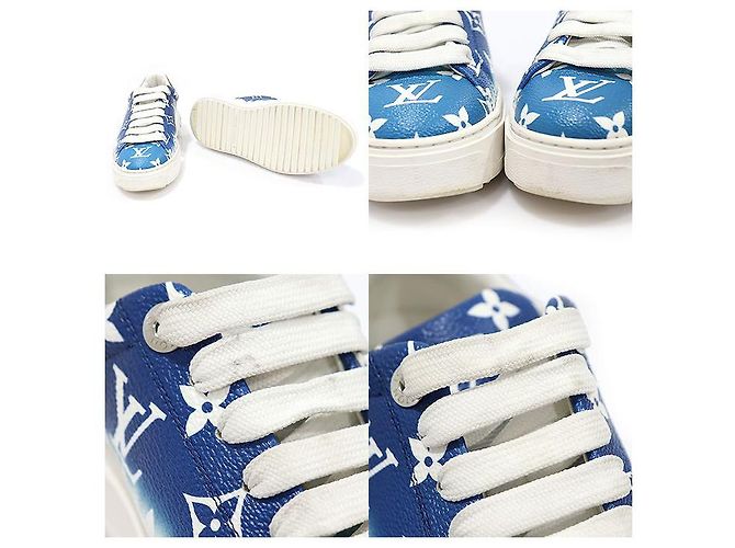 Louis Vuitton Sneakers da Donna Escale in Tela Monogram Blu - vista 6