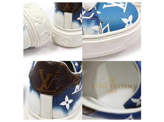Louis Vuitton Sneakers da Donna Escale in Tela Monogram Blu - vista 7