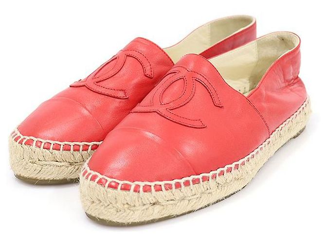 Chanel Red Lambskin Espadrille Women Slip-On - view 2