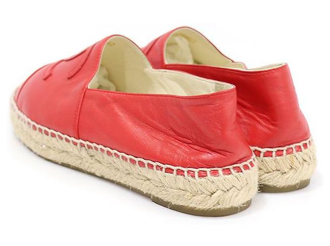 Chanel Red Lambskin Espadrille Women Slip-On - view 4