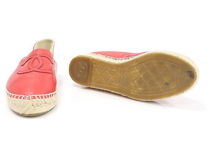 Chanel Red Lambskin Espadrille Women Slip-On - view 5
