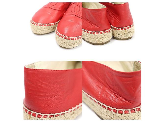 Chanel Red Lambskin Espadrille Women Slip-On - view 6