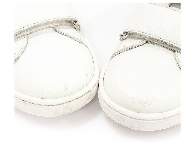 Gucci Sneakers per Bambini Velcro WEB Ace in Pelle Bianca Bianco - vista 6