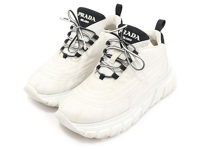 Prada Sneakers da donna in gabardine Re-Nylon bianca Bianco - vista 2