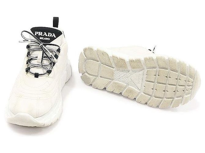Prada Sneakers da donna in gabardine Re-Nylon bianca Bianco - vista 5