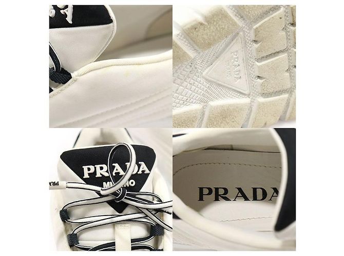 Prada Sneakers da donna in gabardine Re-Nylon bianca Bianco - vista 7