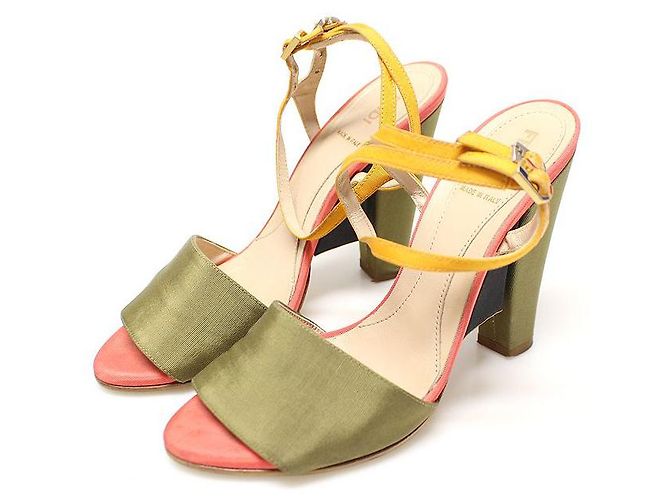 Fendi Sandali da donna con logo FF in satin multicolore - vista 2