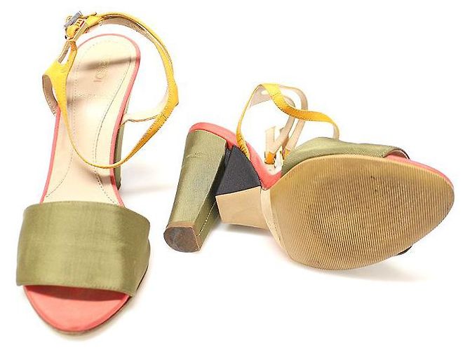 Fendi Sandali da donna con logo FF in satin multicolore - vista 5