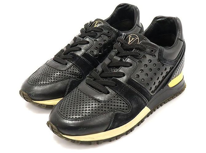 Louis Vuitton Sneakers Runaway da donna in pelle di vitello perforata nera Nero - vista 2