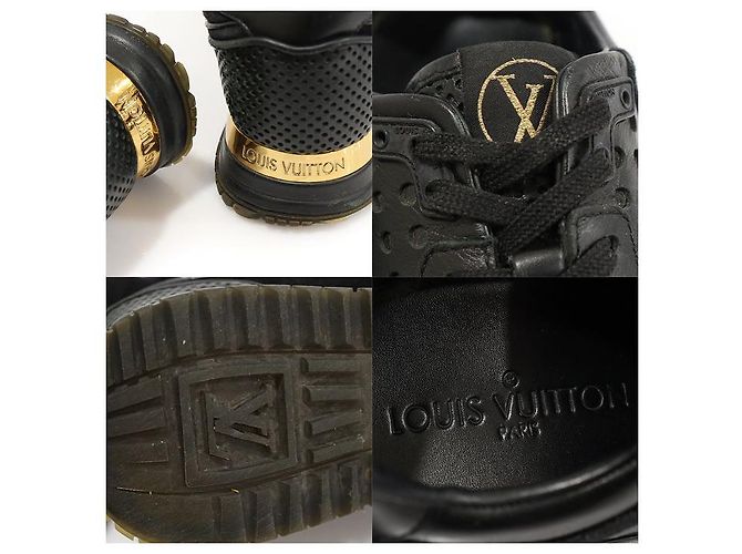 Louis Vuitton Sneakers Runaway da donna in pelle di vitello perforata nera Nero - vista 7