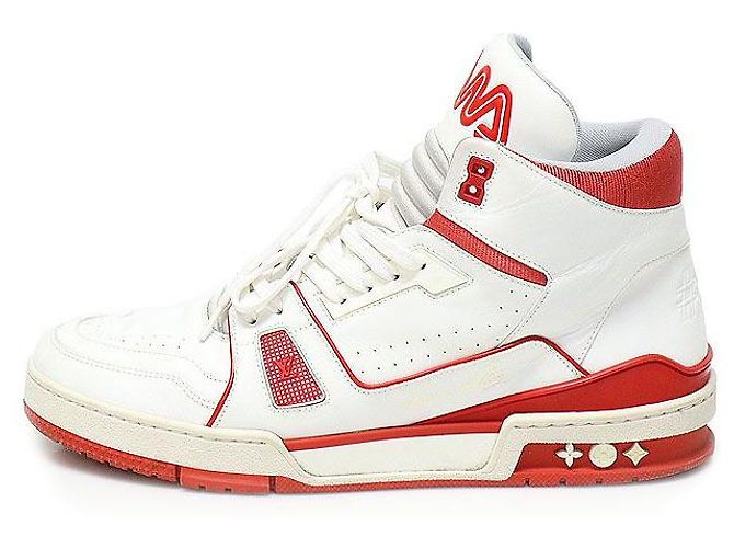 Louis Vuitton Sneaker da uomo LV Trainer Mid-Top di Virgil Abloh in pelle di vitello bianca Bianco - vista 3
