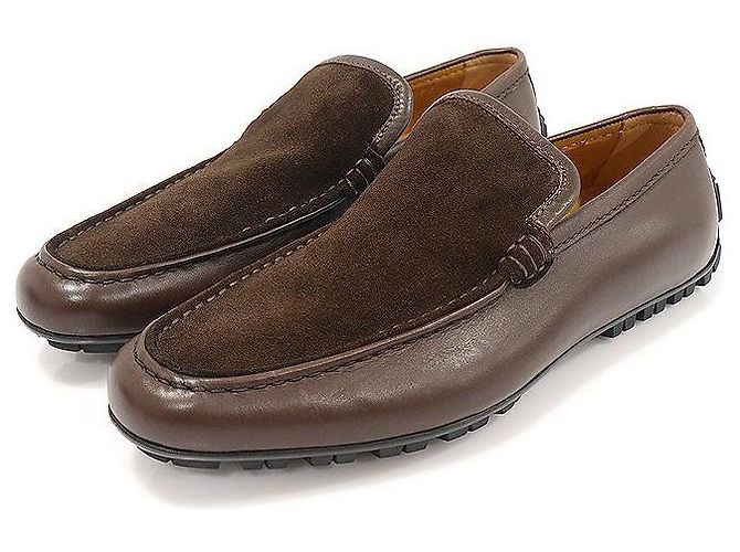 Gucci Mocassini da guida in pelle scamosciata marrone - vista 3