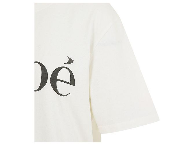 Chloé Weißes T-Shirt mit Logo-Print und kurzen Ärmeln - Ansicht 5