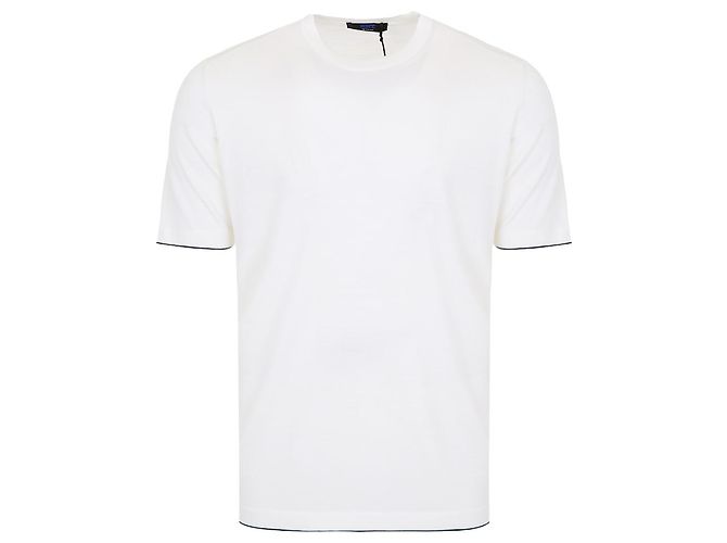 Kiton Weißes Wollstrick-T-Shirt - Ansicht 2