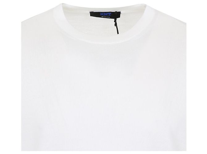 Kiton Weißes Wollstrick-T-Shirt - Ansicht 4