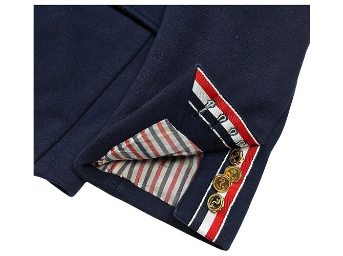 Thom Browne Giacca Blazer in Cotone Jersey Blu - vista 4