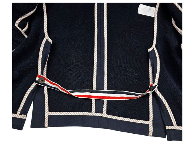 Thom Browne Giacca Blazer in Cotone Jersey Blu - vista 6