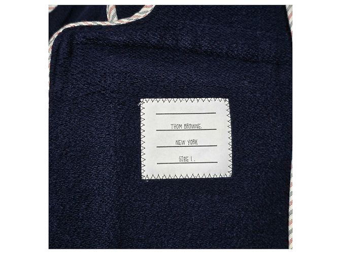 Thom Browne Giacca Blazer in Cotone Jersey Blu - vista 7