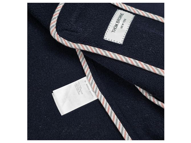Thom Browne Giacca Blazer in Cotone Jersey Blu - vista 8