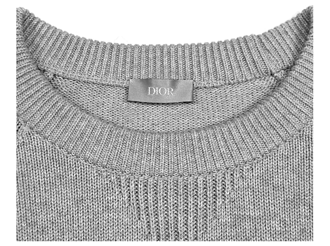 Dior Graues Strick mit schrägem Einsatz Braun - Ansicht 4