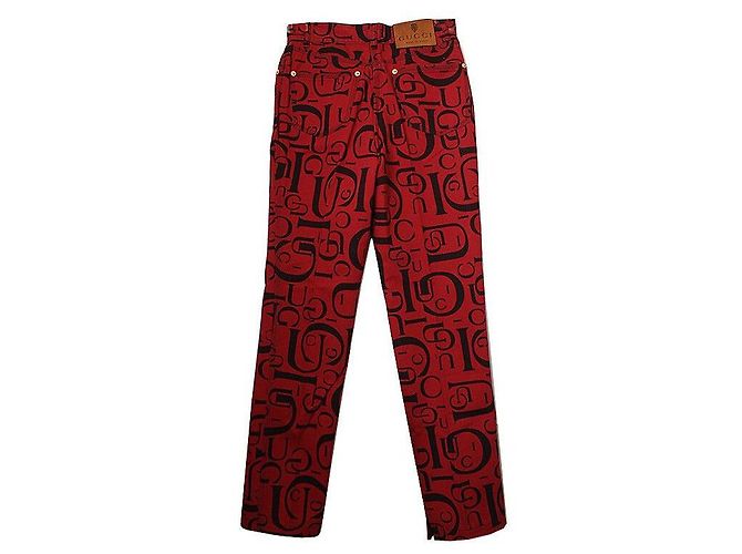 Gucci Pantalones vaqueros con logo rojo Roja - vista 2