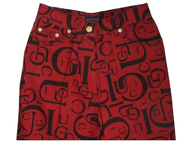 Gucci Pantalones vaqueros con logo rojo Roja - vista 4