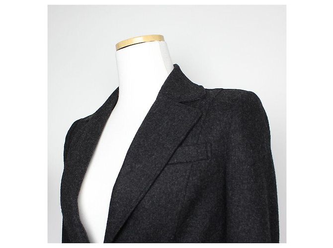 Burberry Blue Label Charcoal Gray Wool Blend Short Jacket - view 4