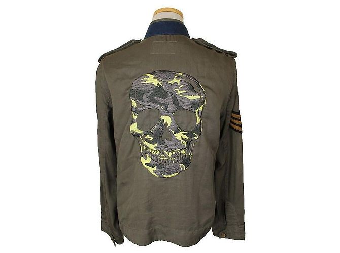 Zadig & Voltaire Chaqueta de epaulettes bordada con calavera caqui Castaño - vista 4