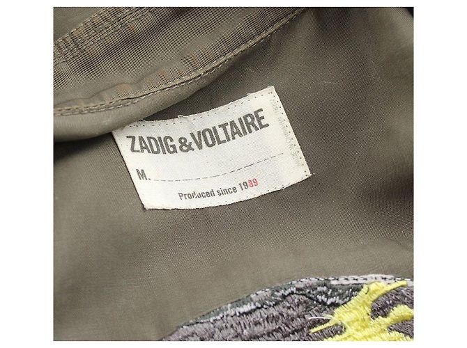 Zadig & Voltaire Chaqueta de epaulettes bordada con calavera caqui Castaño - vista 5