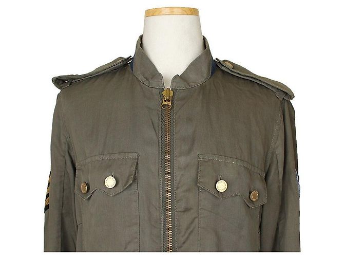 Zadig & Voltaire Chaqueta de epaulettes bordada con calavera caqui Castaño - vista 6