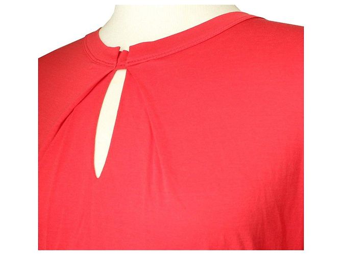 Louis Vuitton Camiseta de algodón rojo con pliegues XS Roja - vista 4