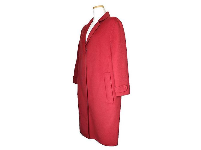 Burberry Pale Red Wool Blend Coat - view 2