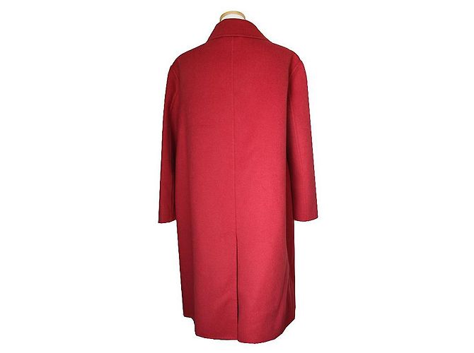 Burberry Pale Red Wool Blend Coat - view 3