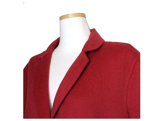 Burberry Pale Red Wool Blend Coat - view 5