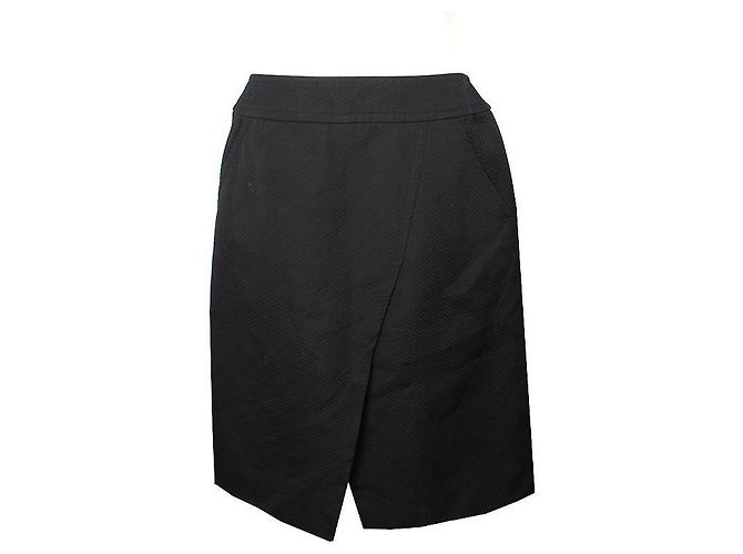 Chanel Saia assimétrica de algodão preta Preto - vista 2