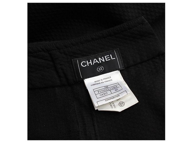 Chanel Saia assimétrica de algodão preta Preto - vista 3