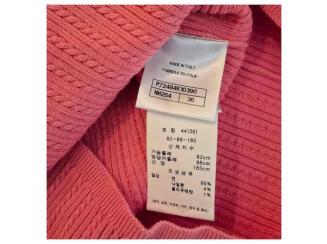 Chanel Rosa gestricktes T-Shirt mit kurzen Ärmeln Pink - Ansicht 7