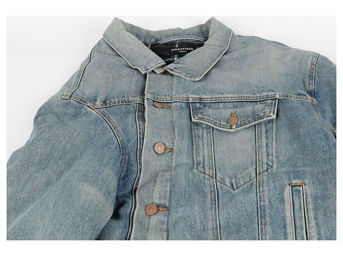Balenciaga Chaqueta de denim asimétrica Azul - vista 4
