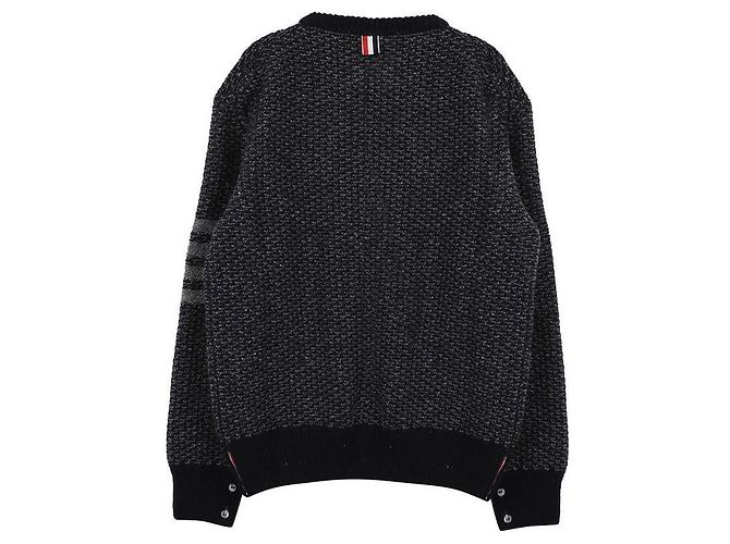 Thom Browne Maglione in tweed di mohair con cucitura tonale a righe - vista 5
