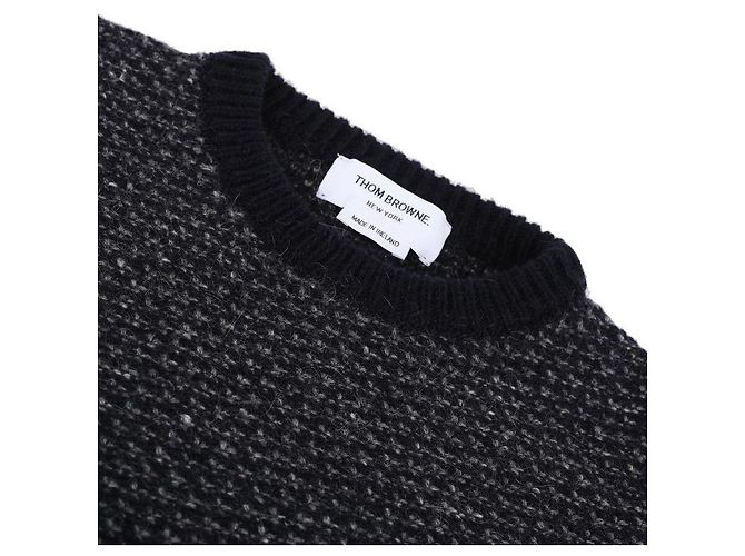 Thom Browne Maglione in tweed di mohair con cucitura tonale a righe - vista 6