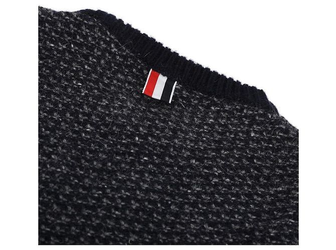 Thom Browne Maglione in tweed di mohair con cucitura tonale a righe - vista 7