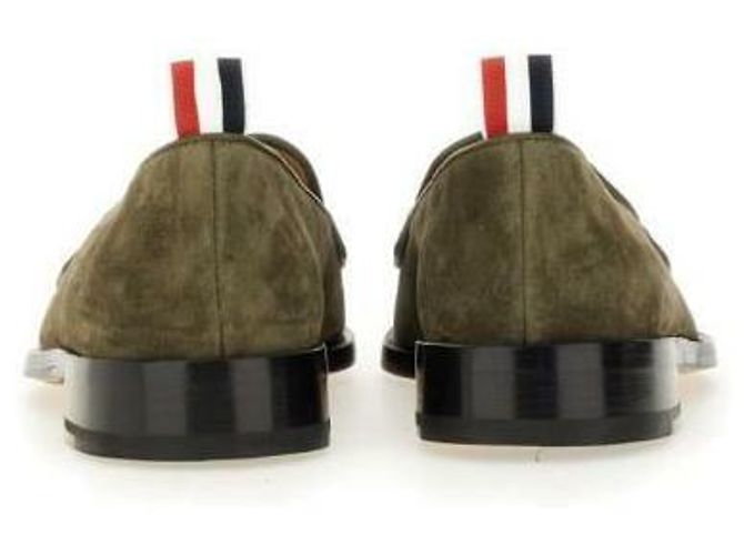 Thom Browne Mocassino Penny in Camoscio Varsity - vista 7