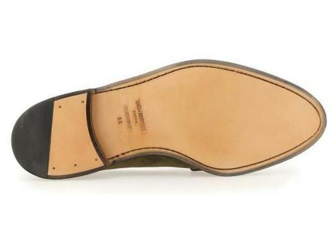 Thom Browne Mocassino Penny in Camoscio Varsity - vista 9