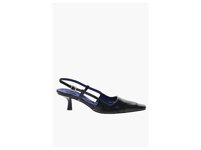 Burberry Leder Slingback-Pumps mit Meißelspitze Schwarz - Ansicht 6
