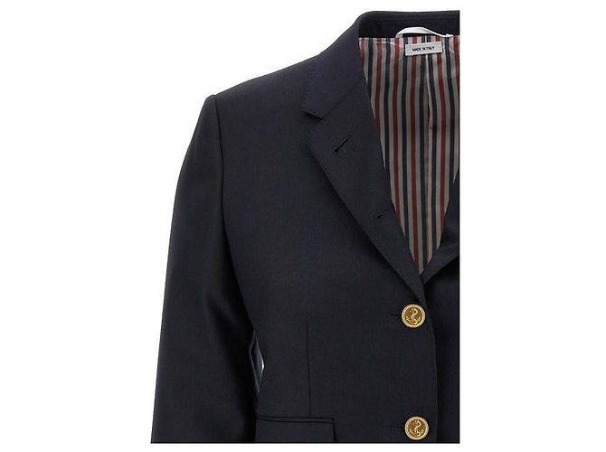 Thom Browne Chaqueta deportiva de lana twill con sisa alta Azul - vista 6