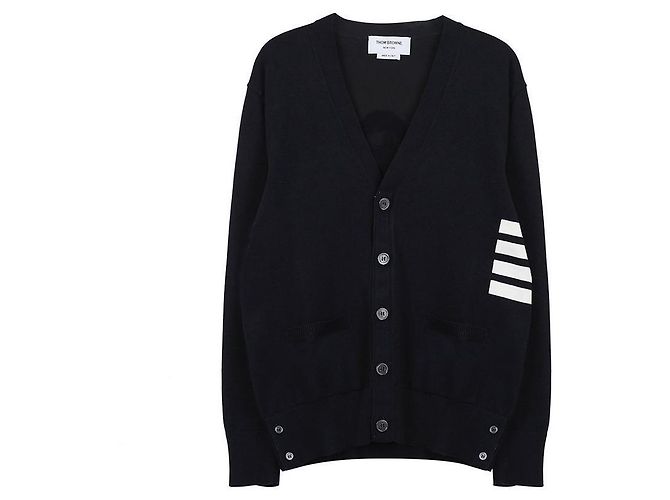 Thom Browne Cardigan de algodão com ajuste relaxado e decote em V - vista 4