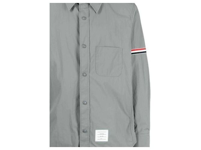 Thom Browne Giacca camicia in nylon con maniche elastiche - vista 5